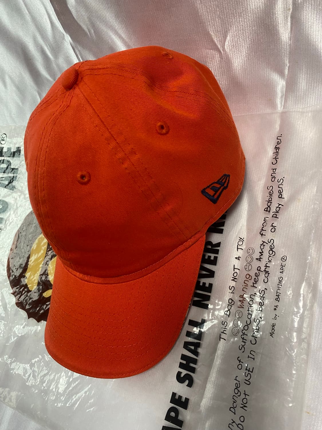 베이프x뉴에라 오렌지 볼캡 상품이미지7