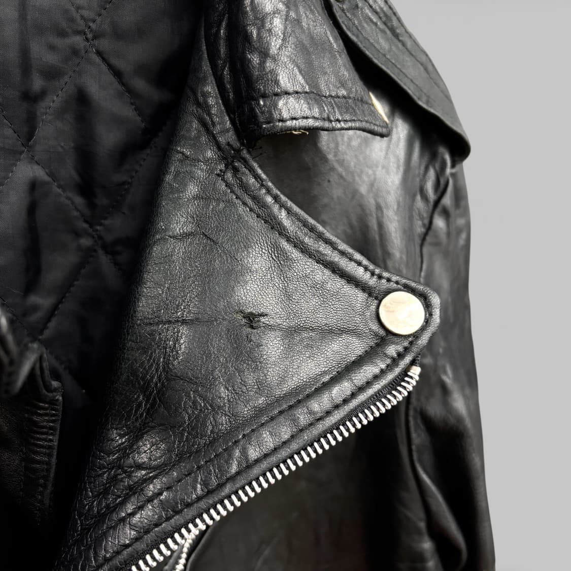 80's 프렌치 레더 바이커 자켓 상품이미지6