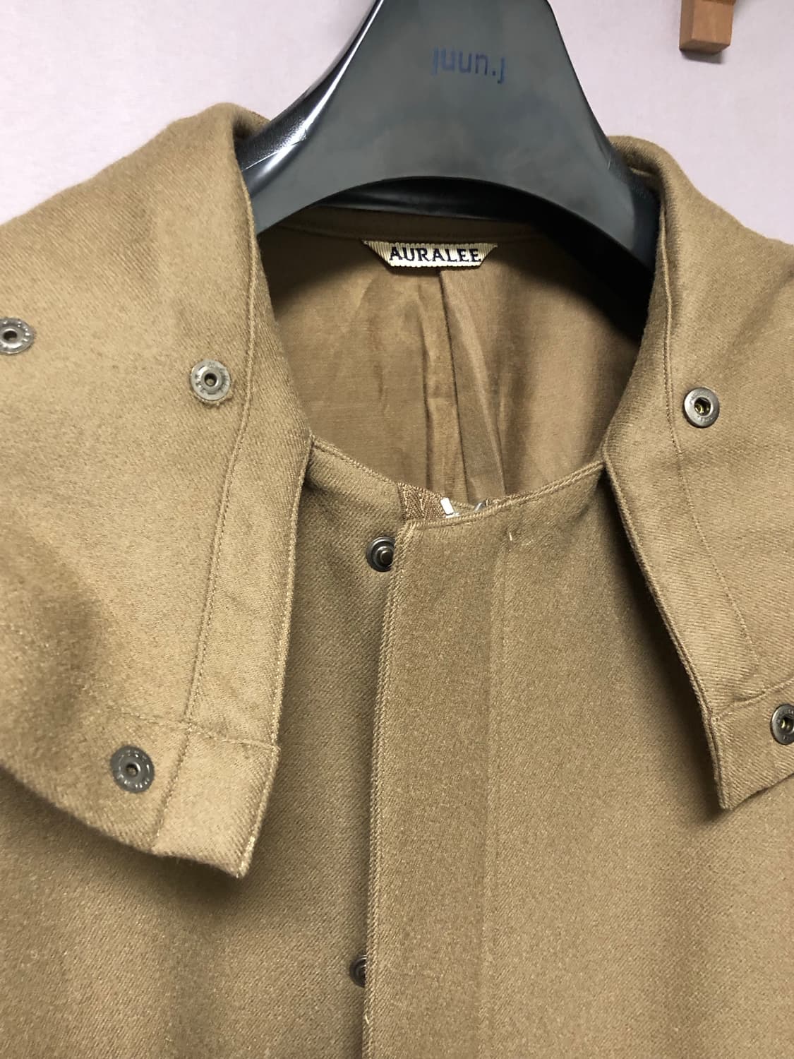 오라리 멜튼 울 후디드 코트 상품이미지4