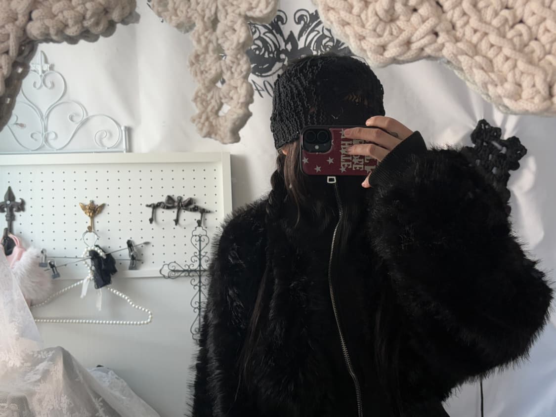 • Black Fake Per Two-Way Jacket  상품이미지4