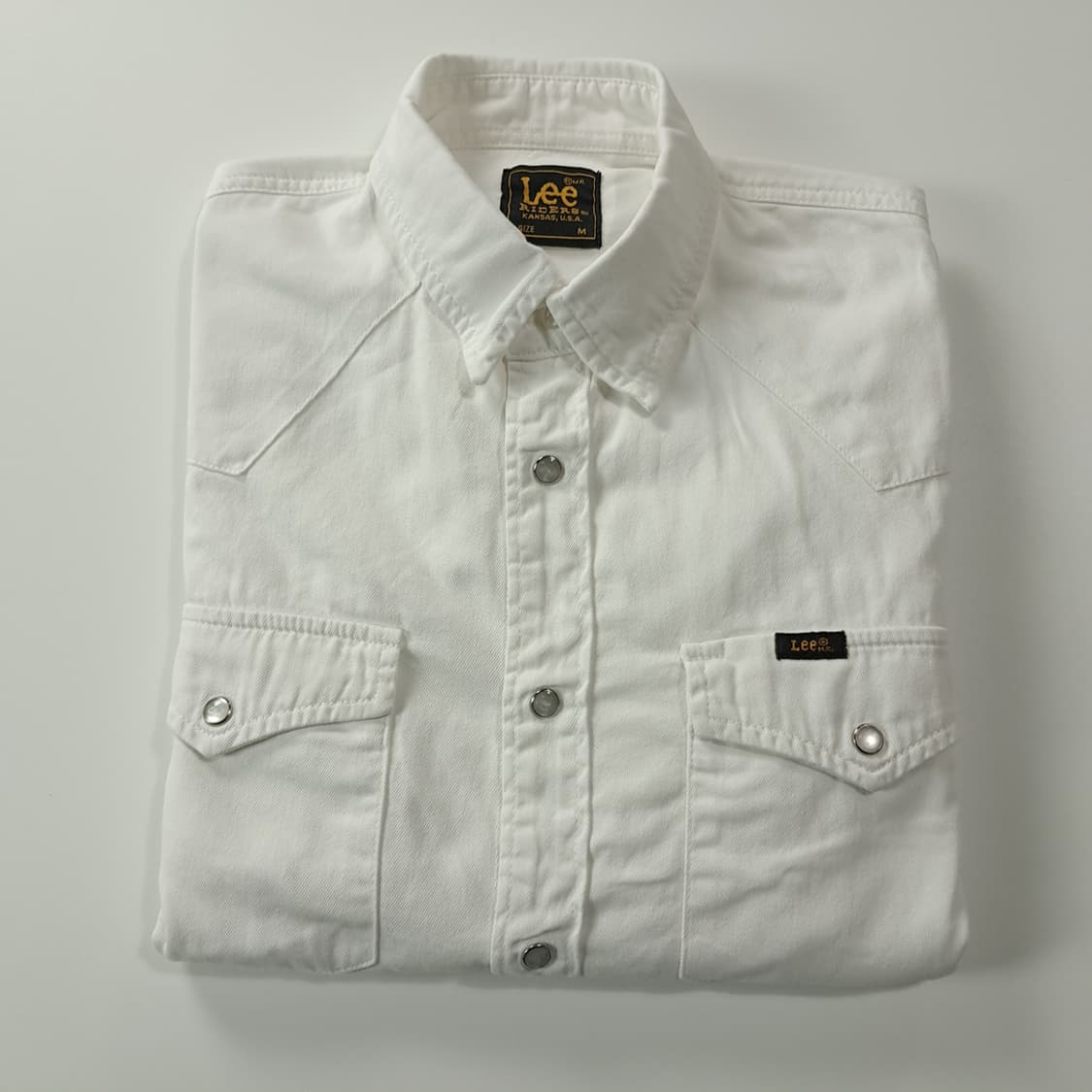 CK163 XL 리 90s 화이트 웨스턴 데님셔츠 남방 상품이미지7