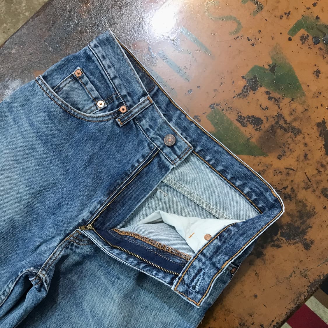 리바이스 505 다크 블루 데님 팬츠 청바지 허리 29 사이즈 상품이미지6