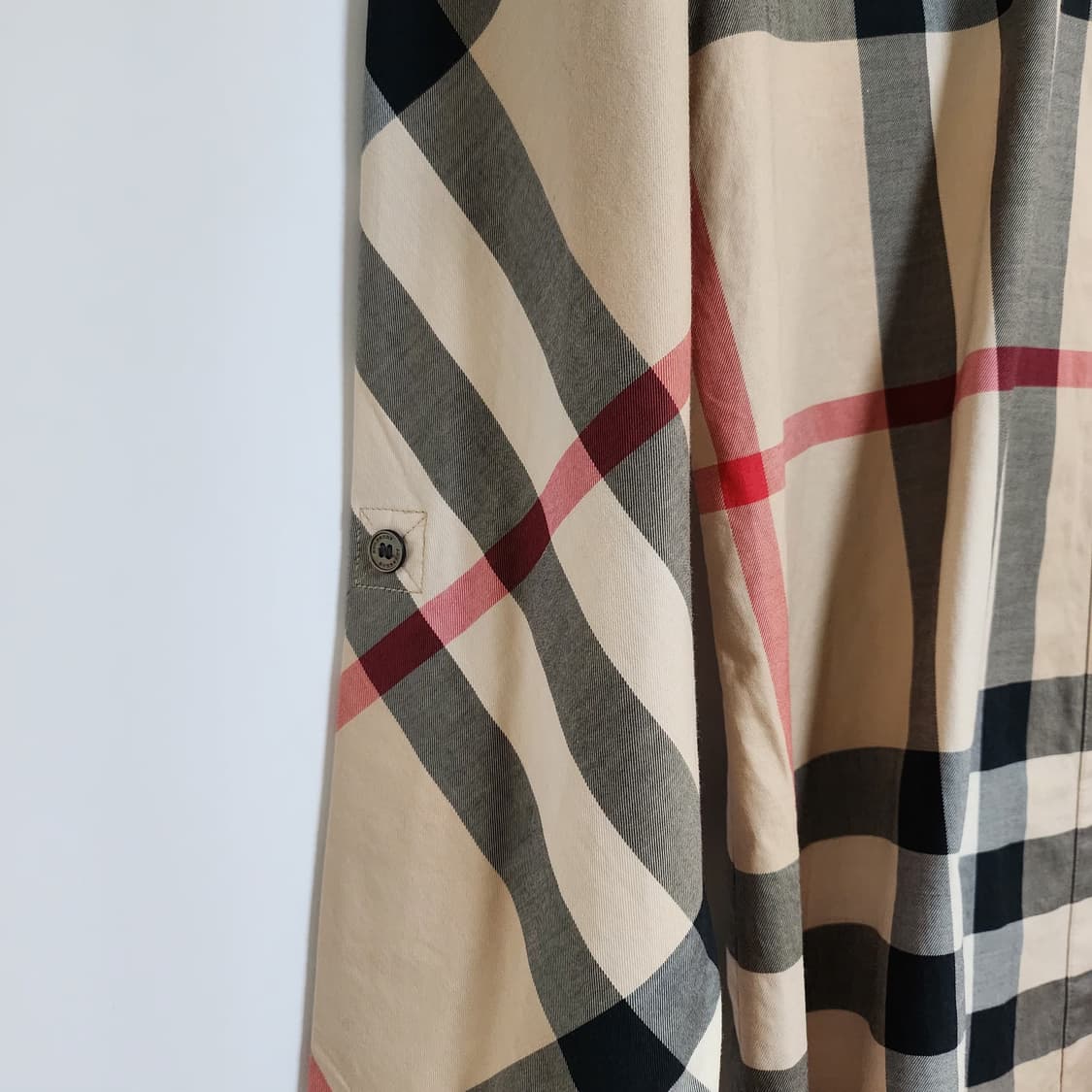 [L] 버버리 체크 스트레치 코튼 롤업 여성 셔츠 3918091 상품이미지4