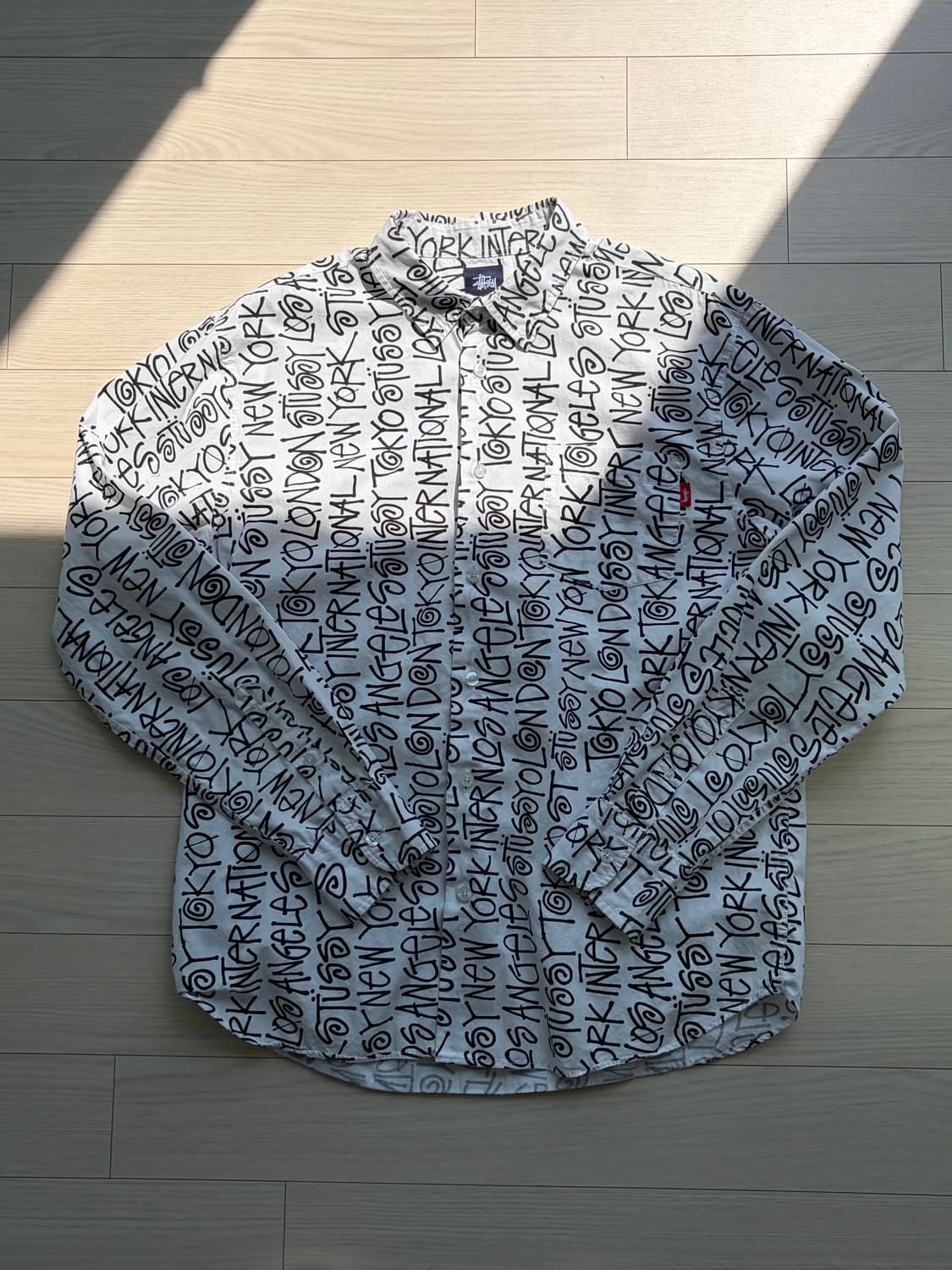 00s 올드 스투시 stussy 레터링 패턴 셔츠 M (103) 상품이미지1