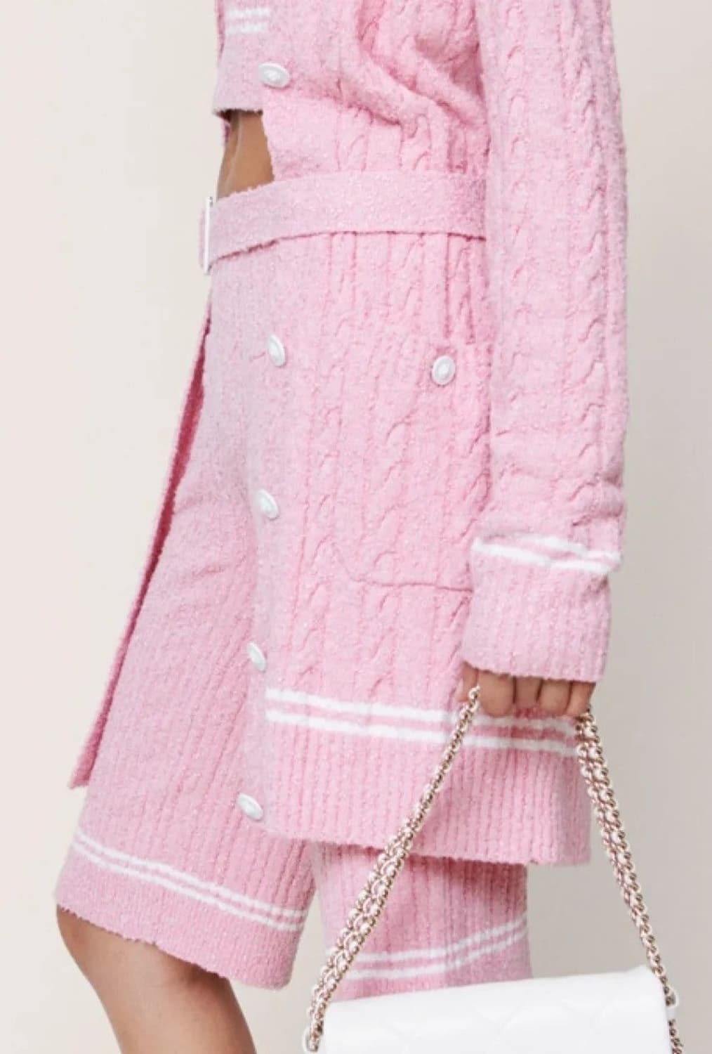 샤넬 벨티드 롱 가디건 원피스 상품이미지7