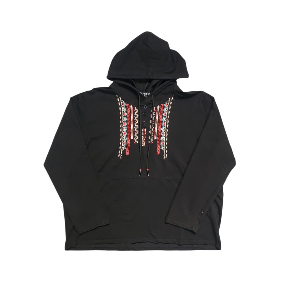 ALTBENY 에스닉 자수 블랙 후드티 (4XL) 상품이미지1