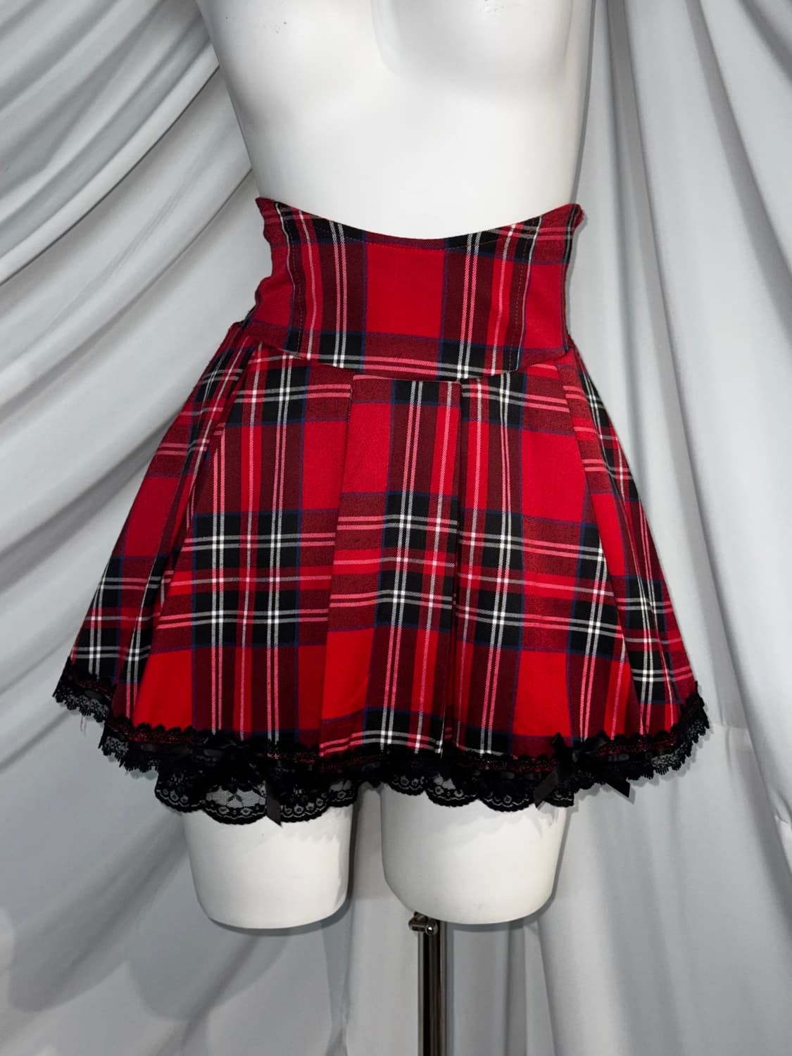 플레이보이 캐캐체아무깔 유일매물 레드체크 펑크프레피 코디세트 상품이미지2