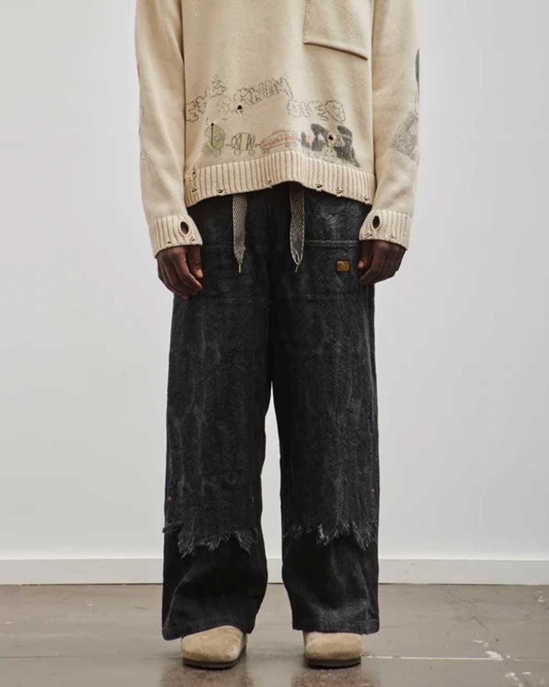 캐피탈 맥파이 더블니 데님 블랙 4 상품이미지3