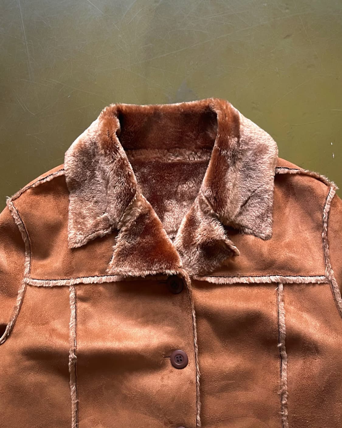 90-00s AURORA Japan Faux Leather Fur JK 상품이미지4