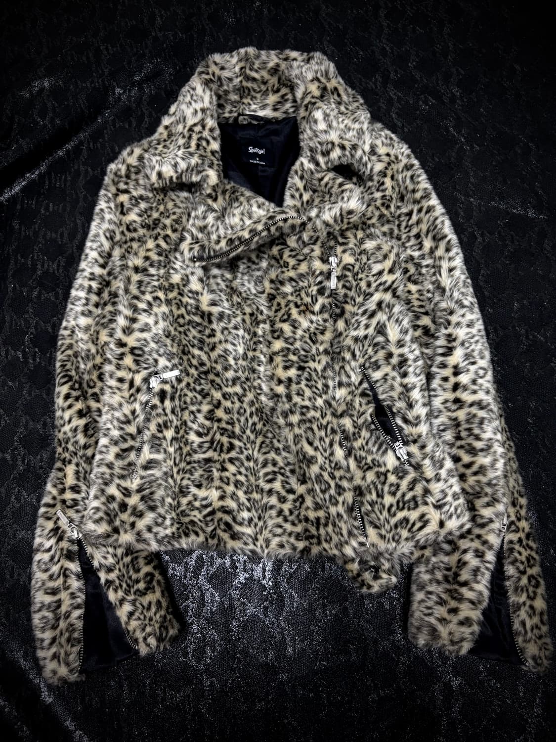 Y2K&Gyaru Mood Leopard Fleece Rider Side 상품이미지1