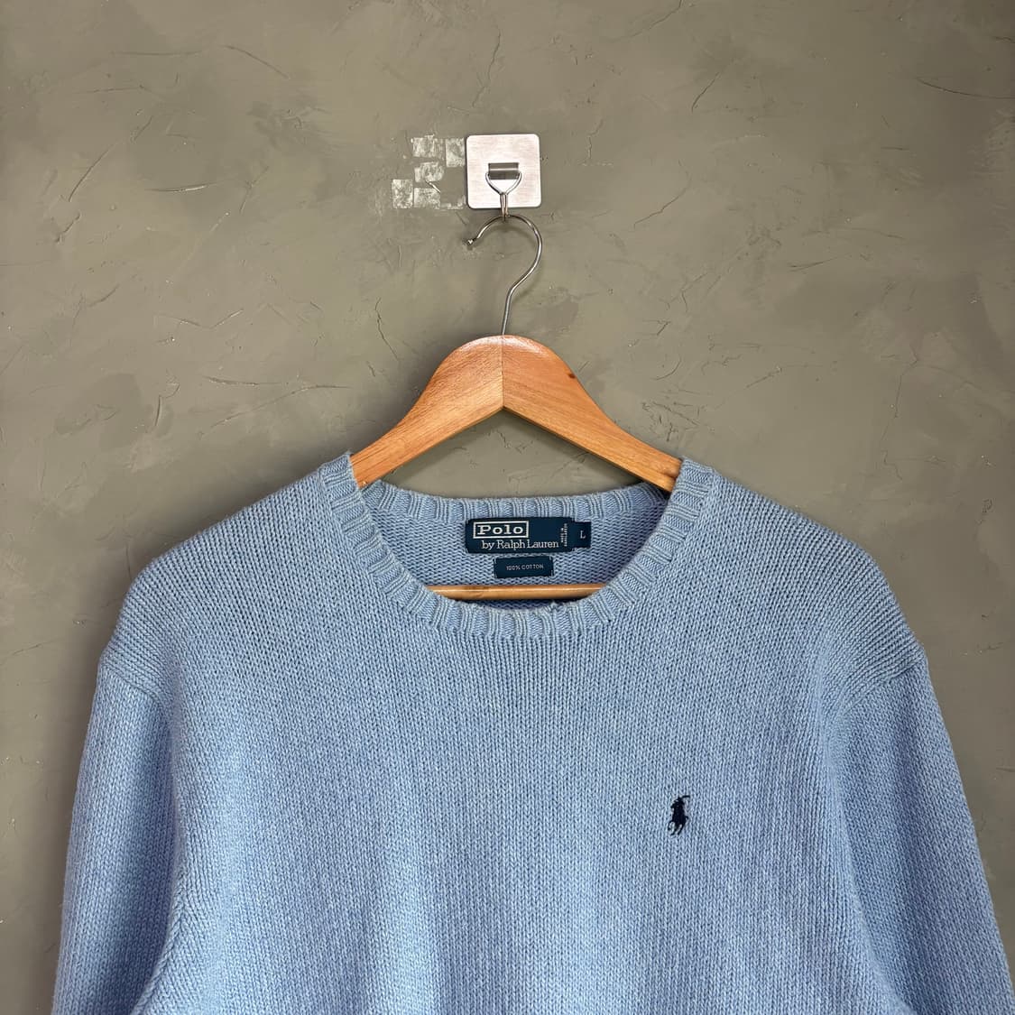 폴로 랄프로렌 라운드넥 니트 스카이블루 소라 상품이미지2