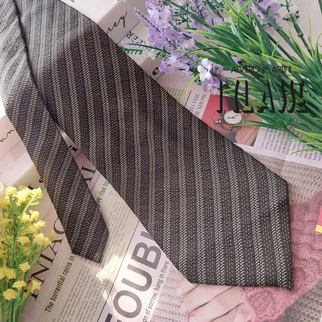 프리마클라쎄 실크 브라운 헤링본 넥타이 10.2cm A+등급 K1302
 상품이미지1