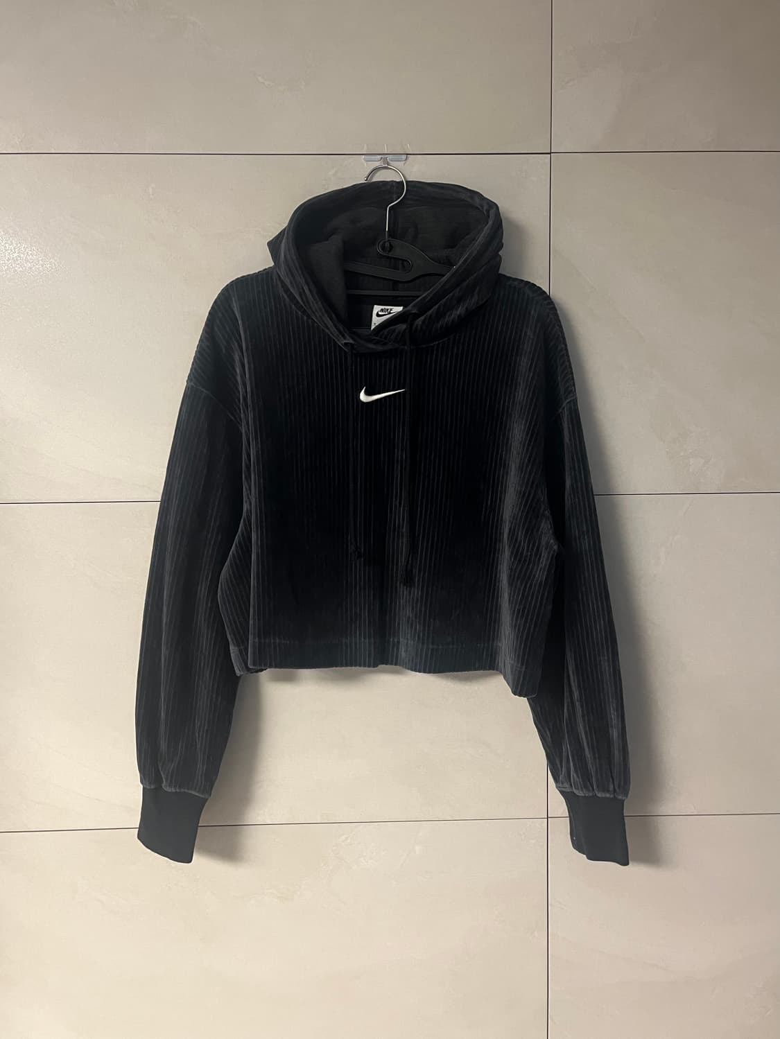 나이키 스우시 벨벳 벨루어 코듀로이 크롭 후드티 [M] 상품이미지1