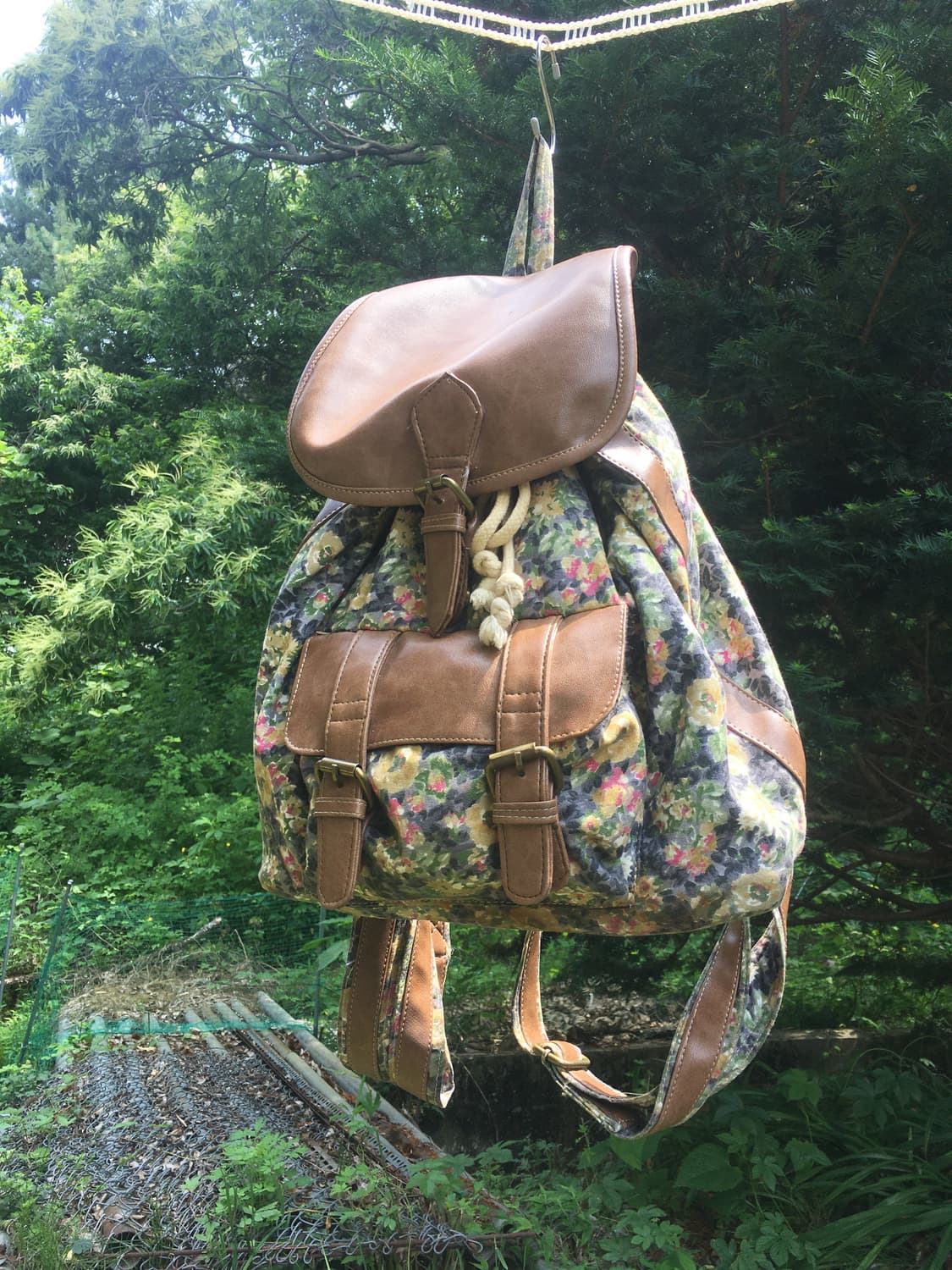 꽃무늬 가죽 백팩 상품이미지9