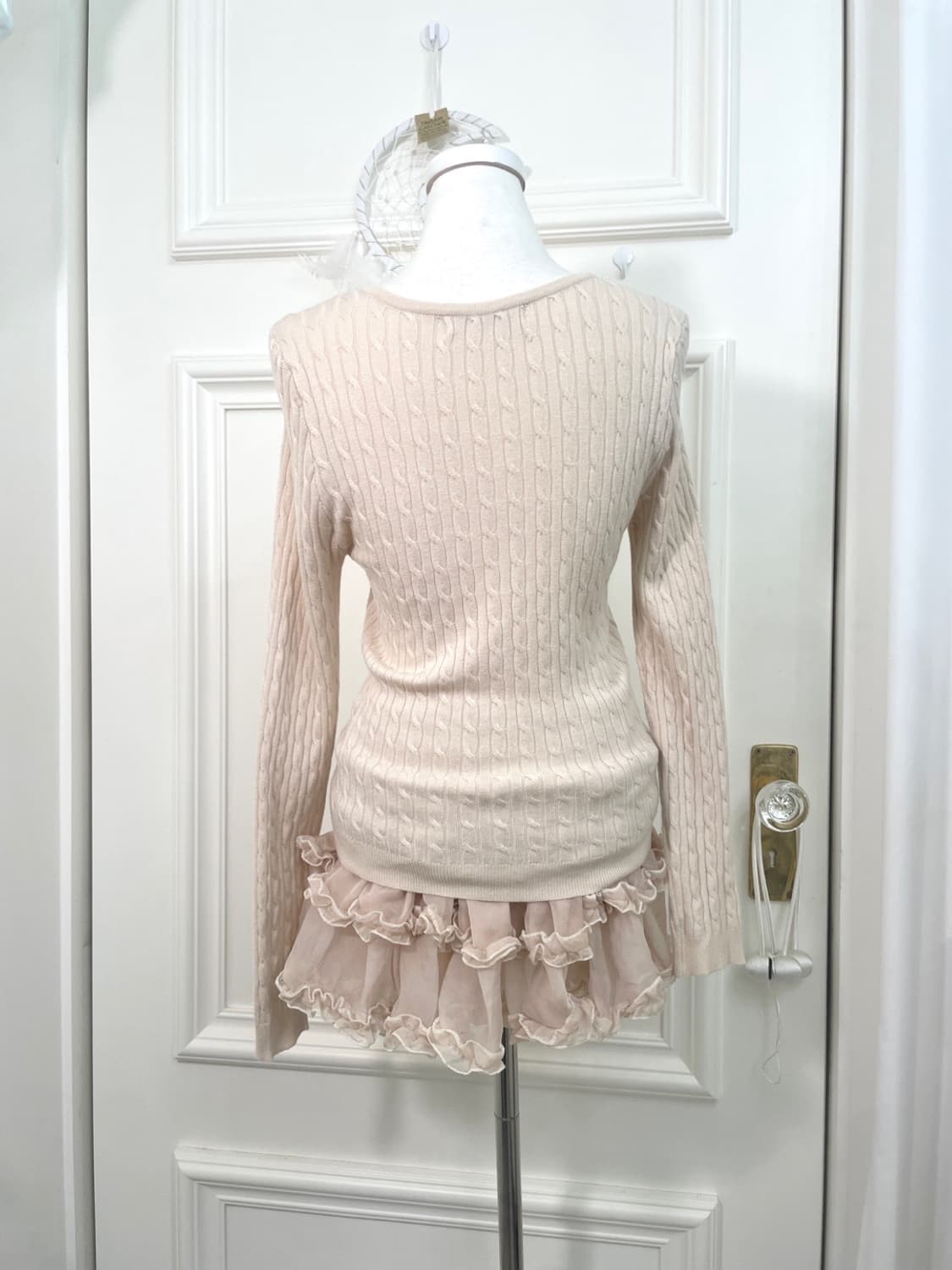beige cubic point twist slim cardigan 상품이미지2