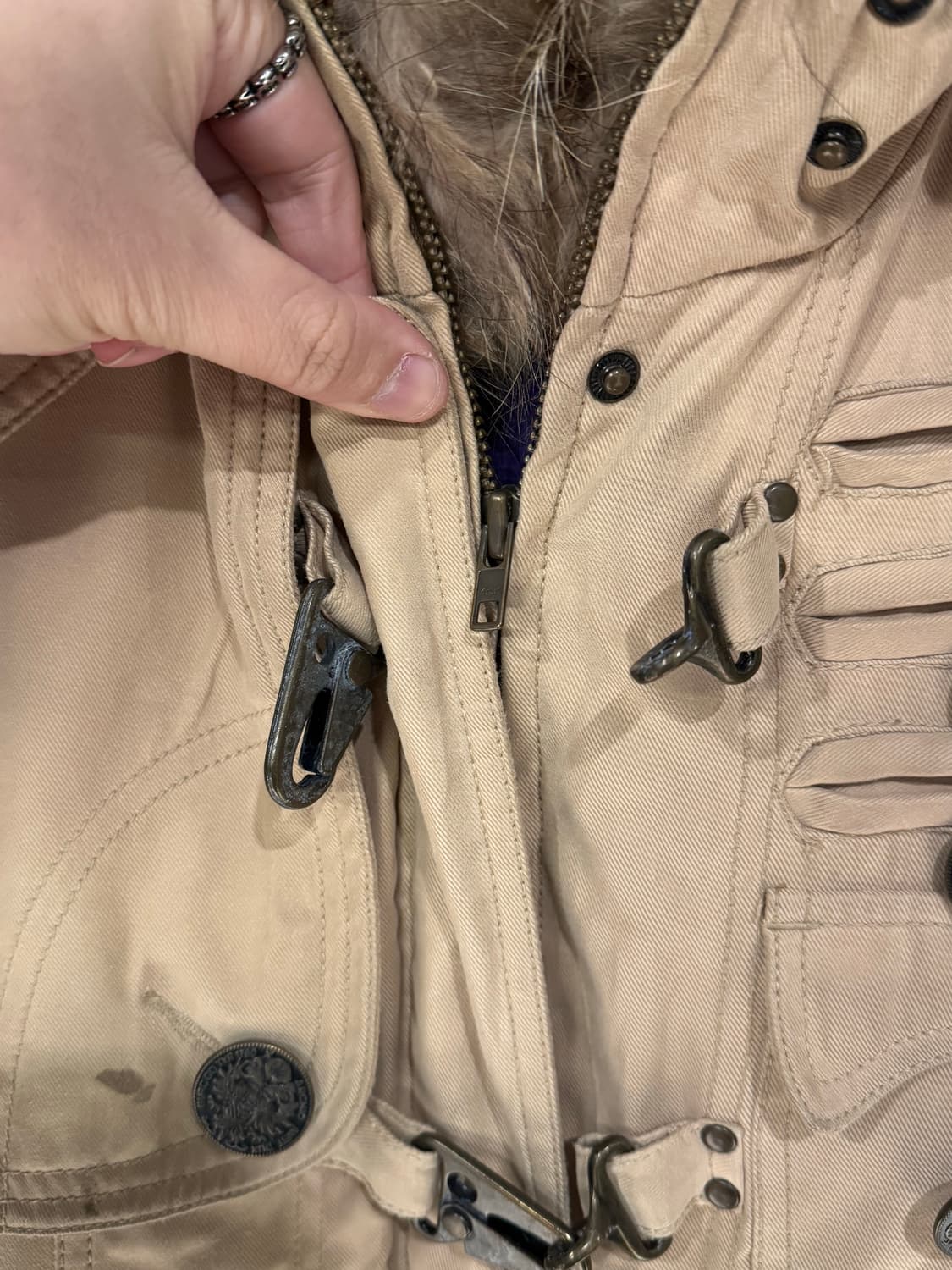 Swordfish 버클 벨티드 파이어맨 퍼 후드자켓 상품이미지6