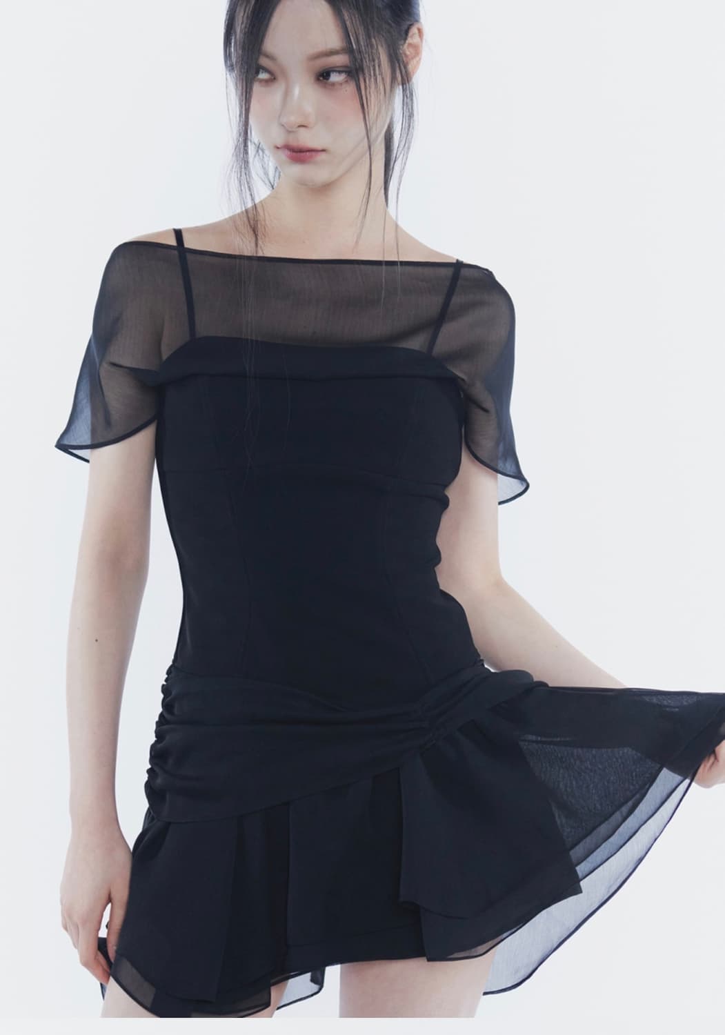 페인오어플레져 MERRY CHIFFON DRESS black 상품이미지1