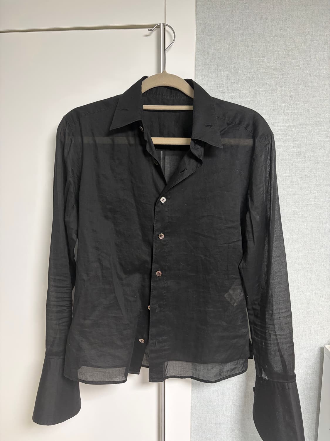 Yohji Yamamoto Y's Black Sheer Shirt 상품이미지3