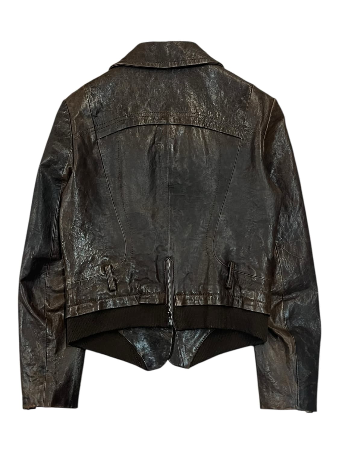 빈티지 양가죽 레더 자켓 브라운 S #csz2085 상품이미지4