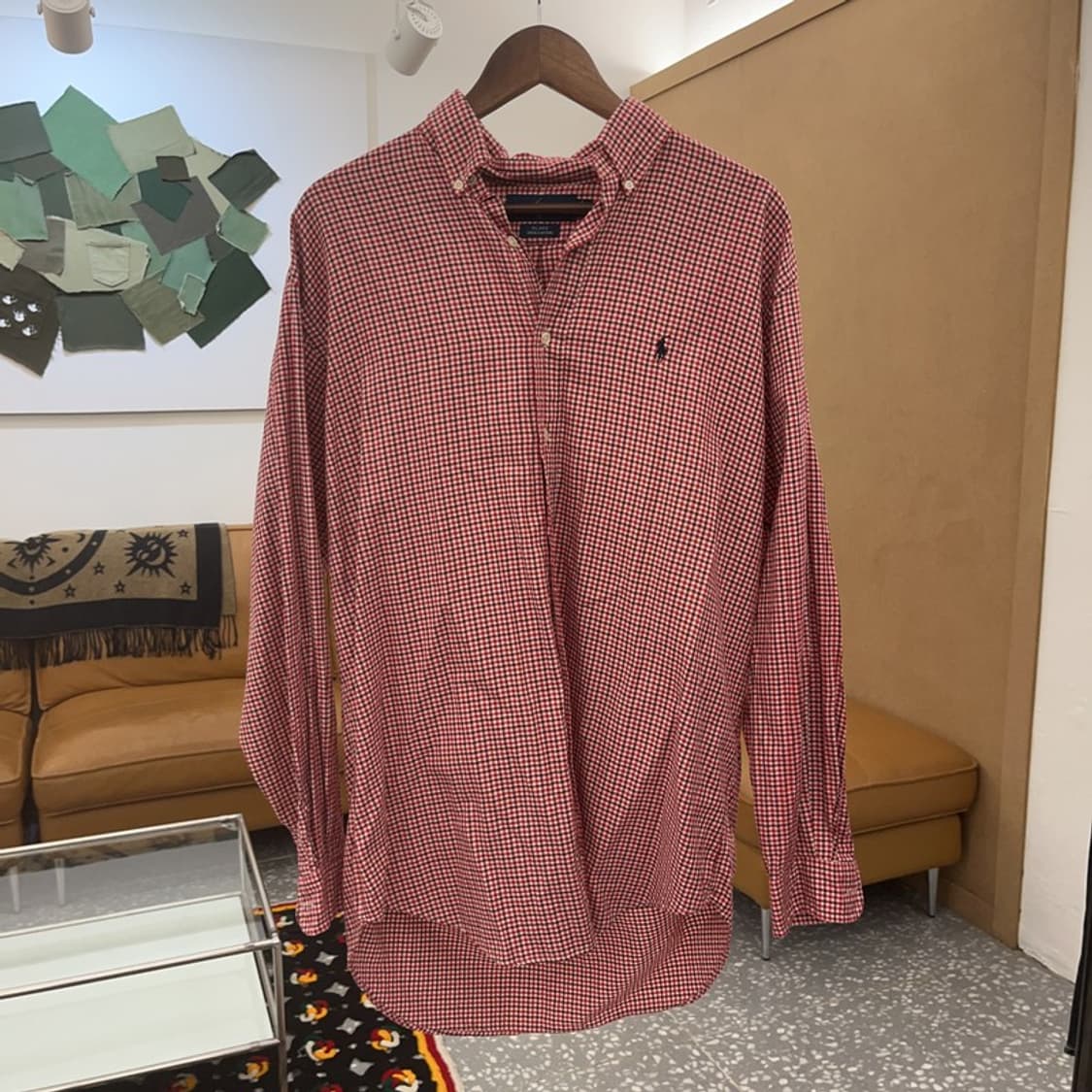 폴로 랄프로렌 빈티지 레트로 오버핏 체크 셔츠 M C06764 상품이미지3