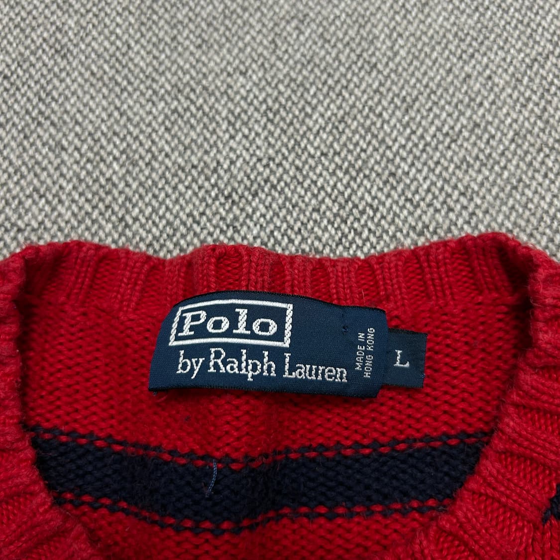 폴로 스트라이프 코튼 크리스마스 니트(L) 상품이미지2