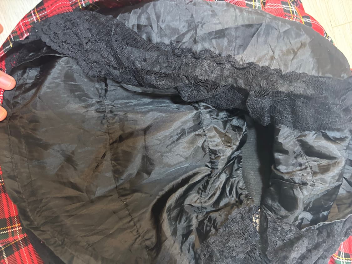 (착샷O)락시크 레드체크 치마  상품이미지6