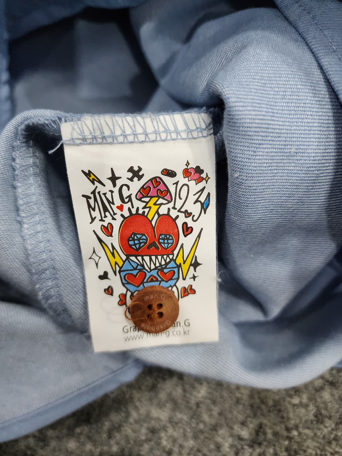 그라피스트만지 Man G 자수 하프단추 셔츠 F 상품이미지7