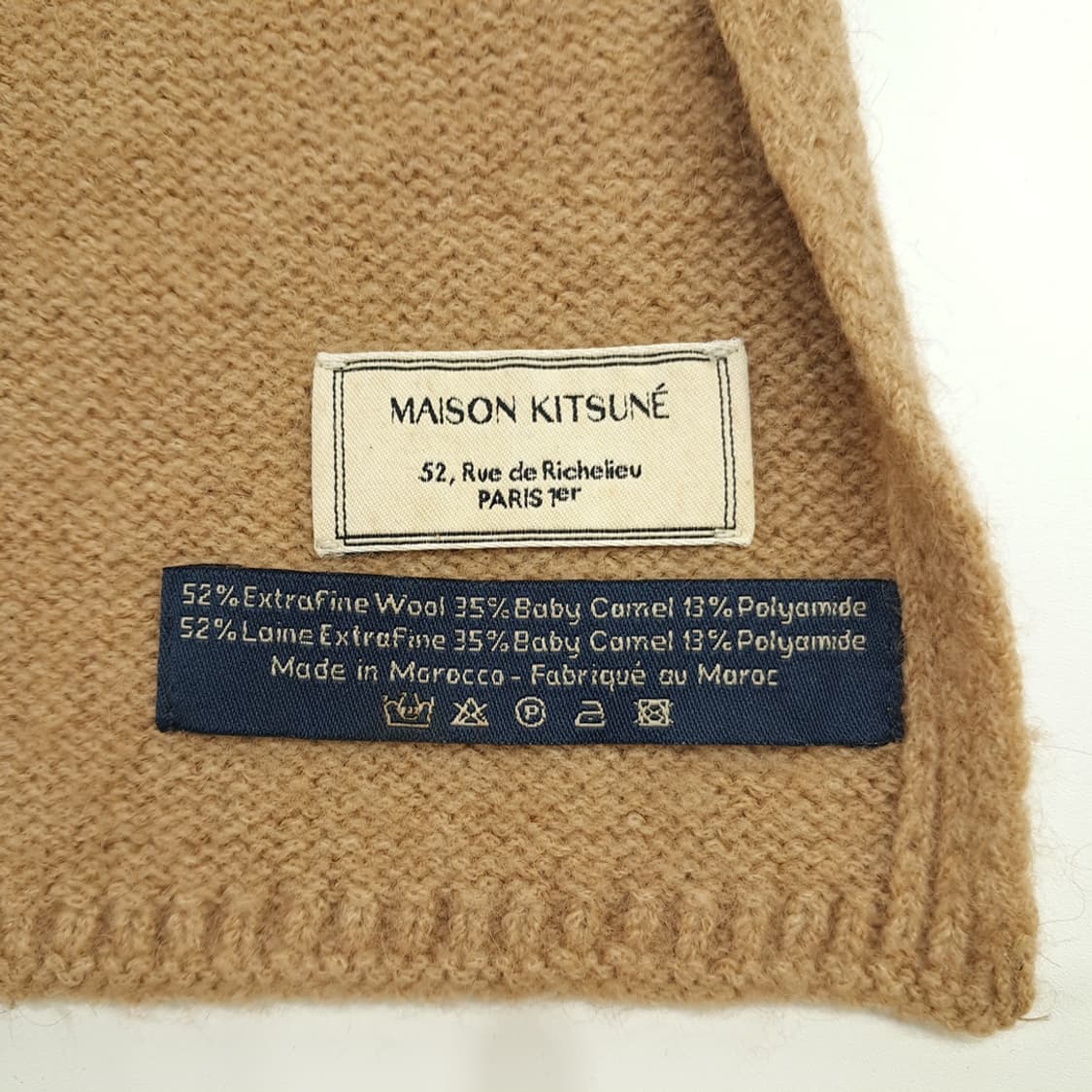 MX130 메종 키츠네 베이비 카멜 엑스트라파인 울 폭스 목도리 머플러 상품이미지5