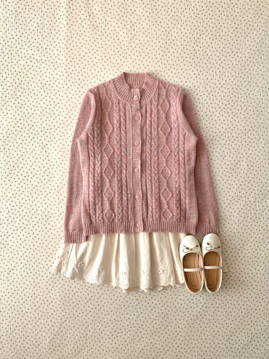 핑크 솜사탕 니트 가디건 상품이미지2