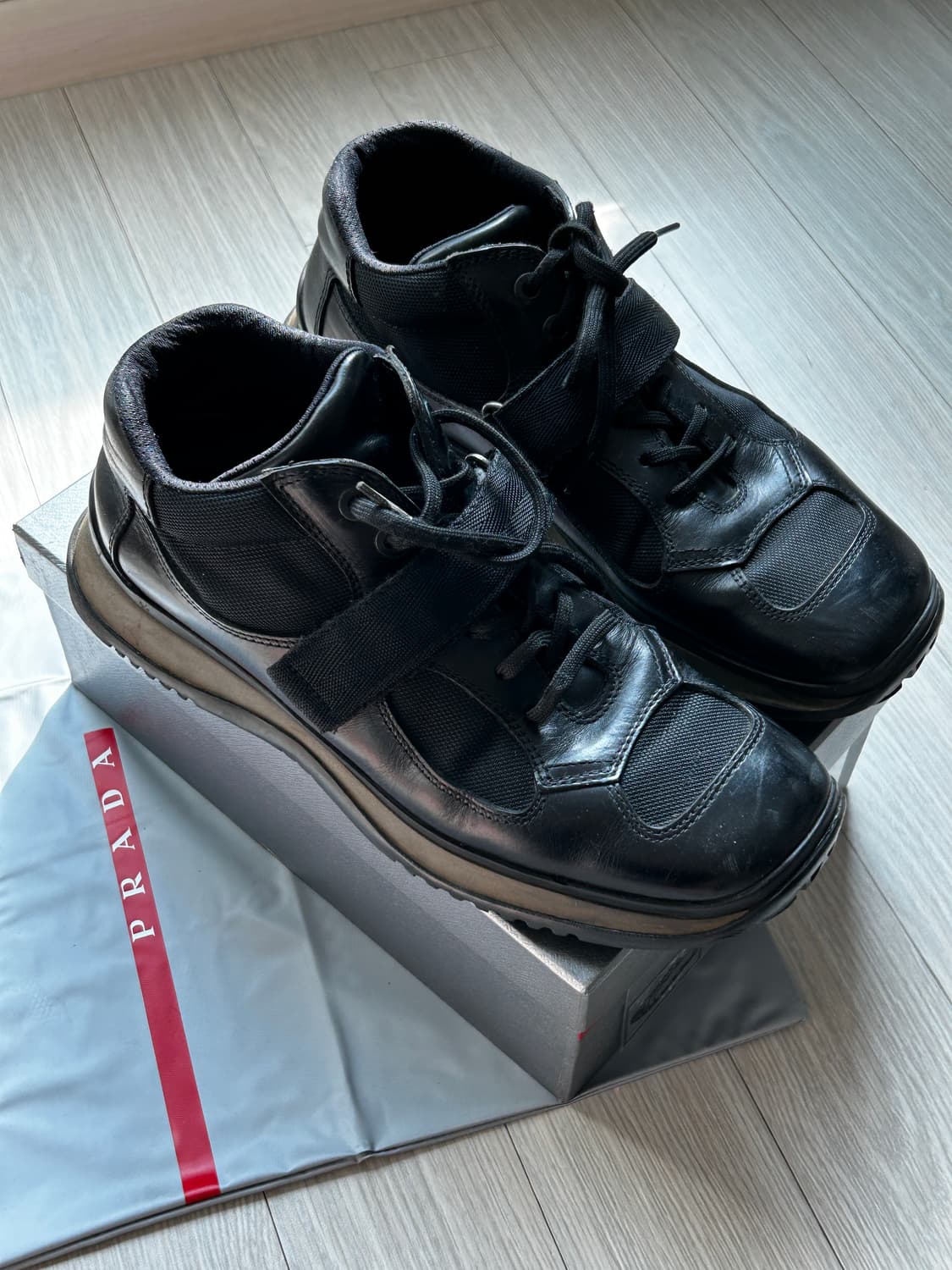 프라다 스포츠 00s 레더 컴뱃부츠 상품이미지2