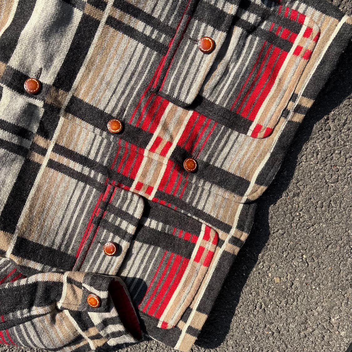 90년대 이태리 베네통 에스닉 울 코트 상품이미지4