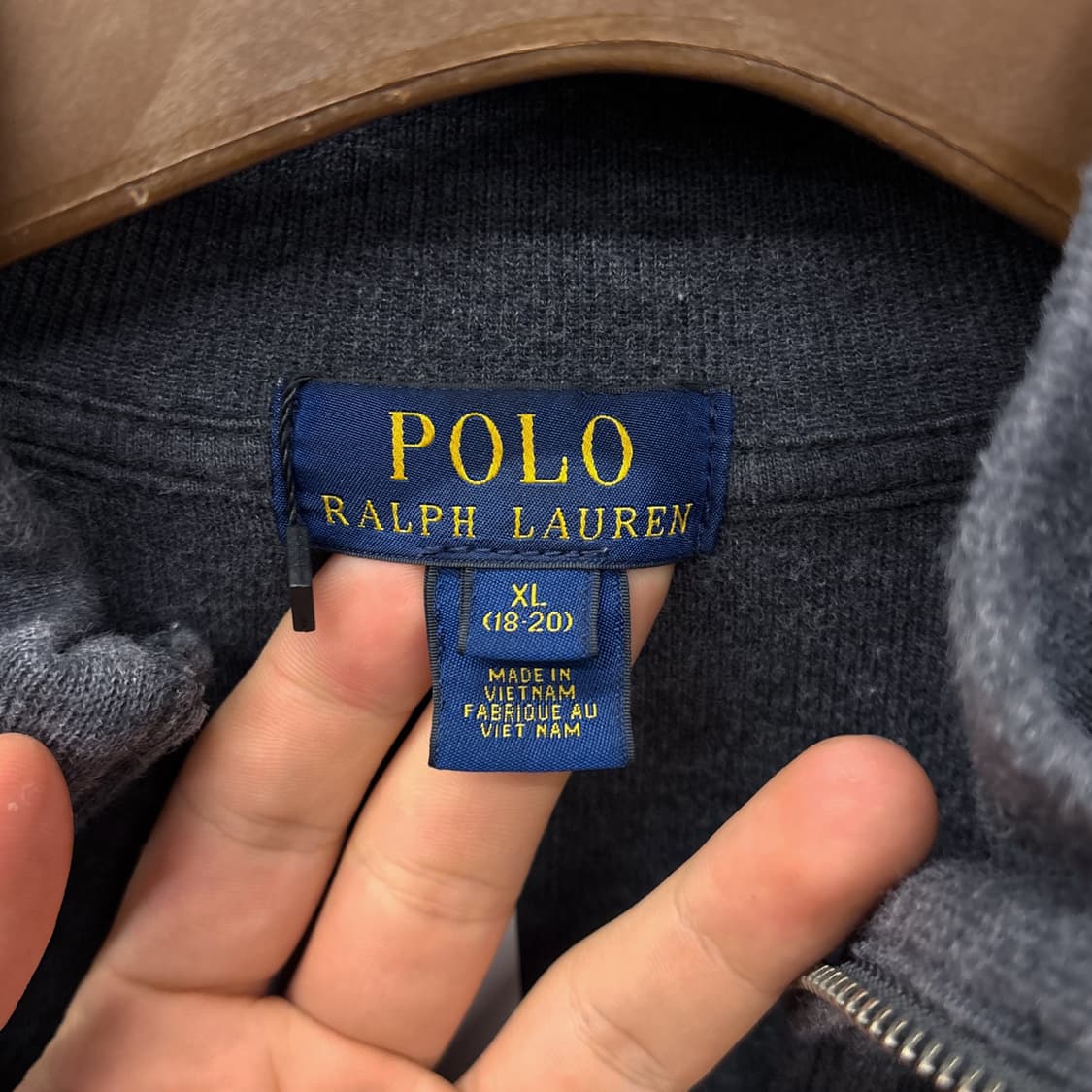 신형라벨 폴로 랄프로렌 리브넥 코튼 하프집업 니트 스웨터 차콜 N987 상품이미지8