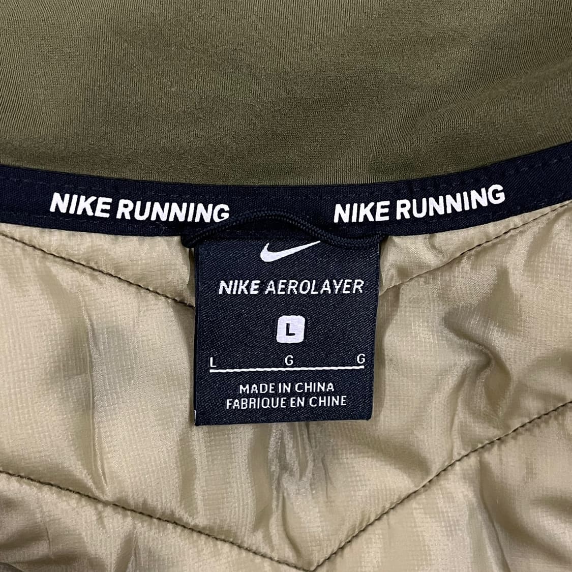 [정품/L] 나이키 퀼팅 패딩 조끼 카키색 b18 상품이미지4