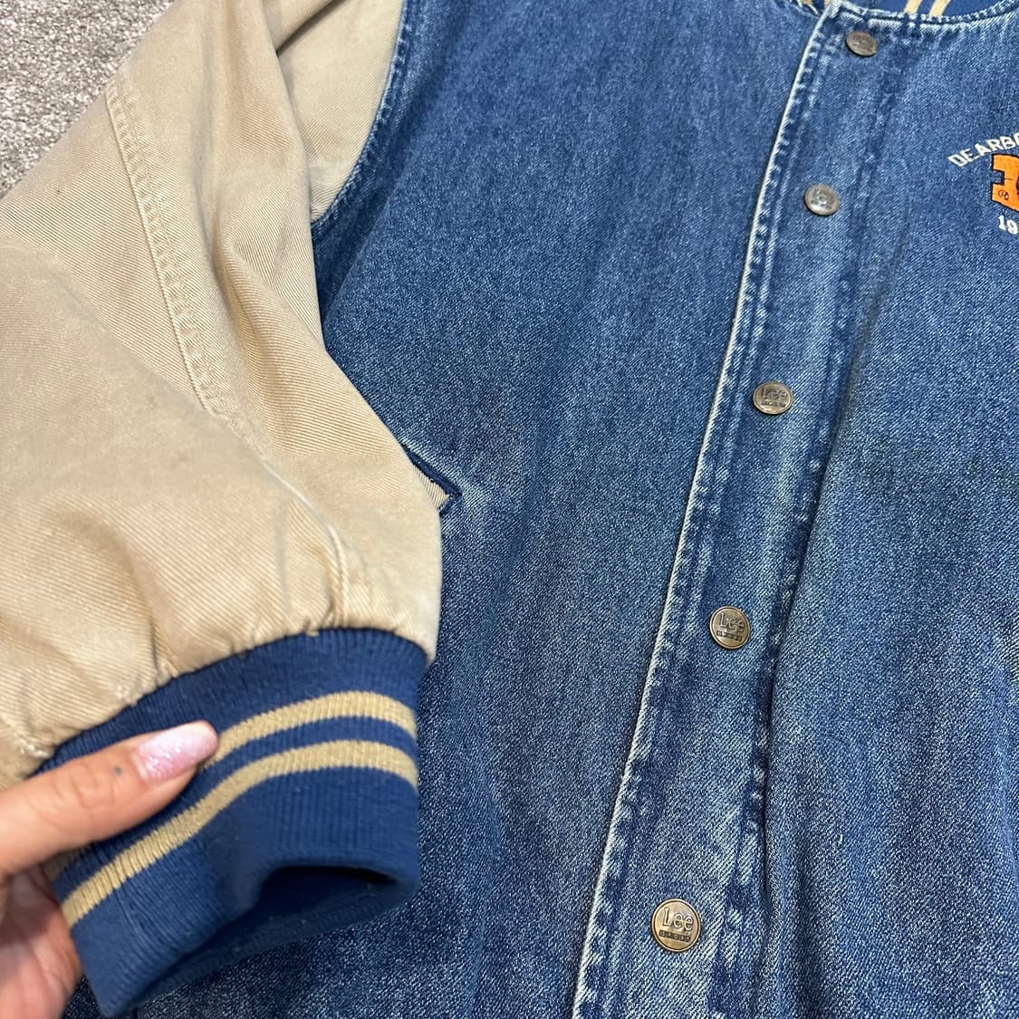 리 올드스쿨 데님 바시티 자켓L 상품이미지8
