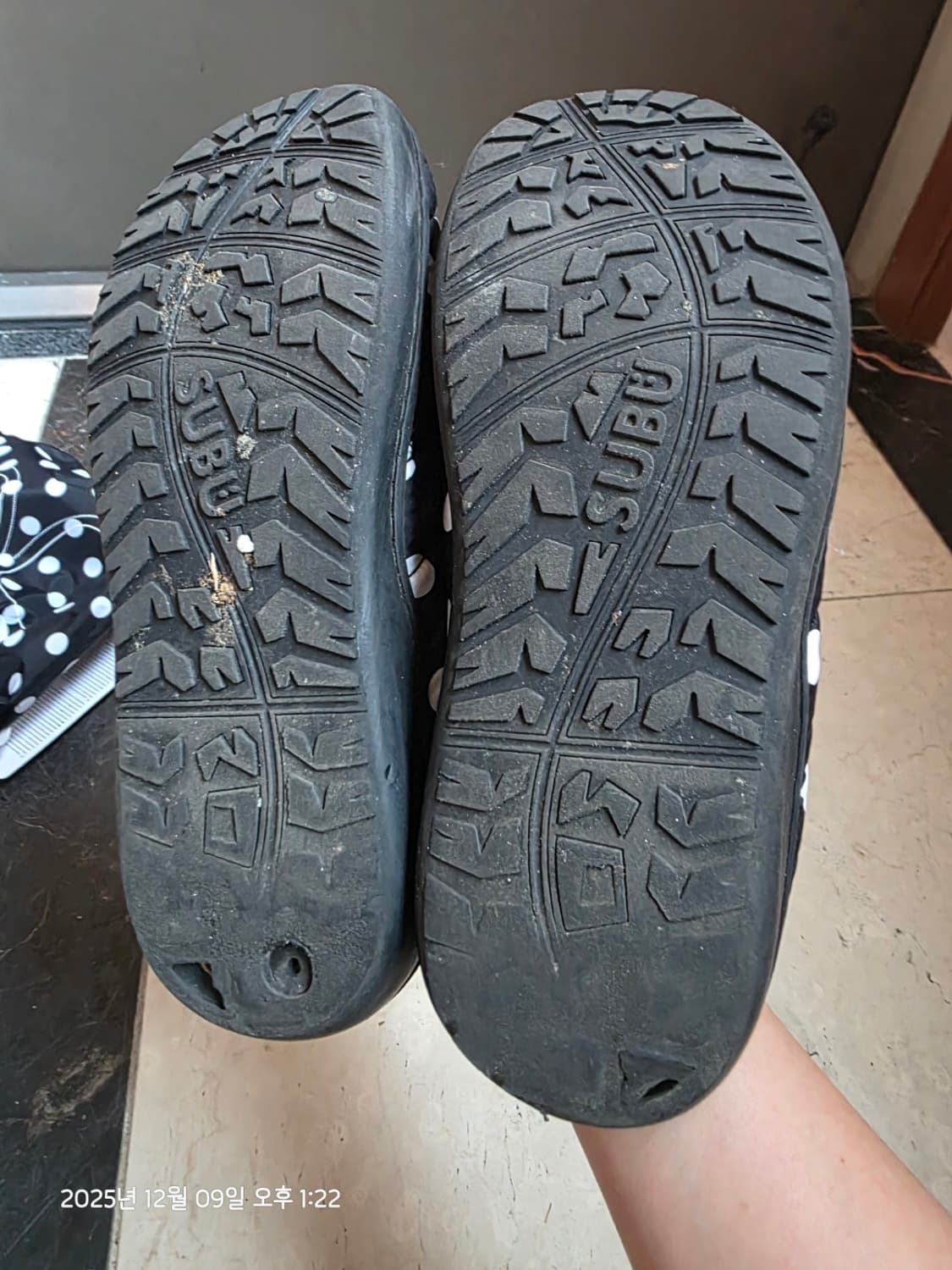 스부 수부 패딩슬리퍼 다운 샌들 도트 0사이즈 상품이미지3