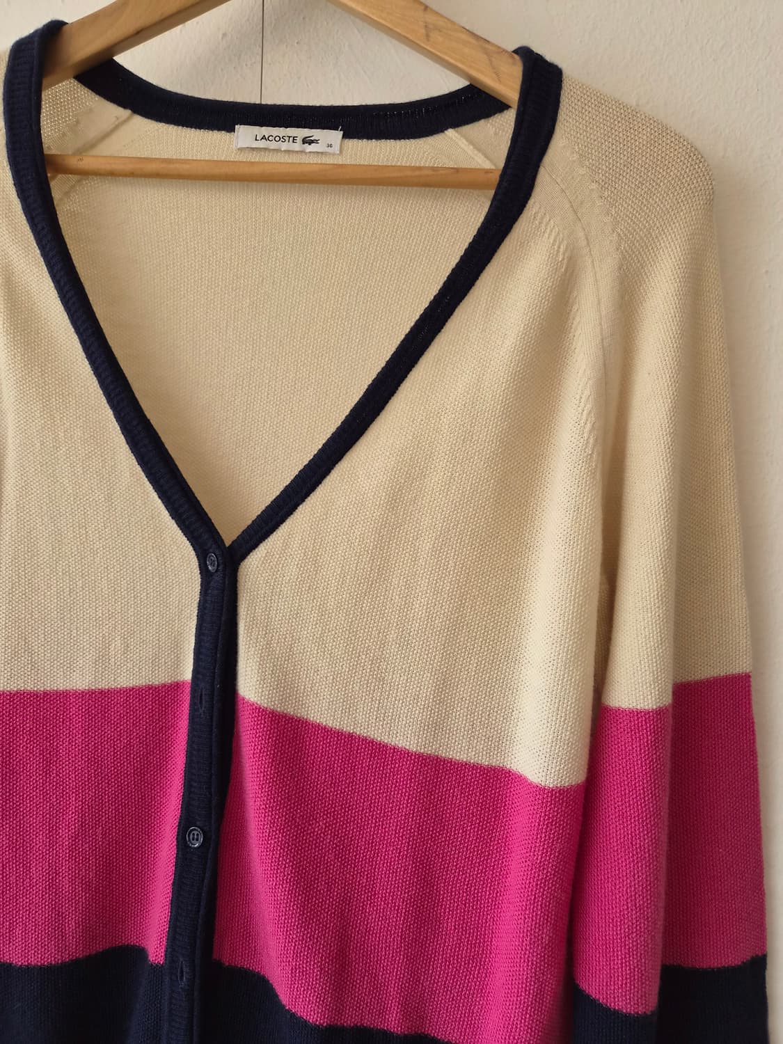 라코스테 여성 울100배색가디건 36가디건 상품이미지4