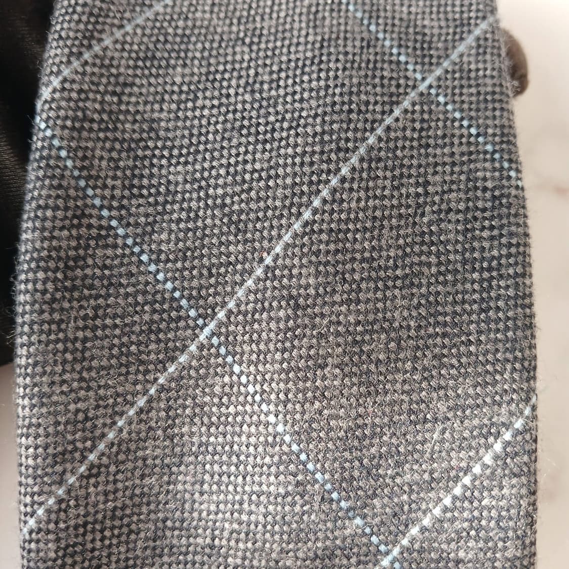 앤드류스타이 울 그레이 체크 넥타이 9.3cm A+등급 A19697 상품이미지8