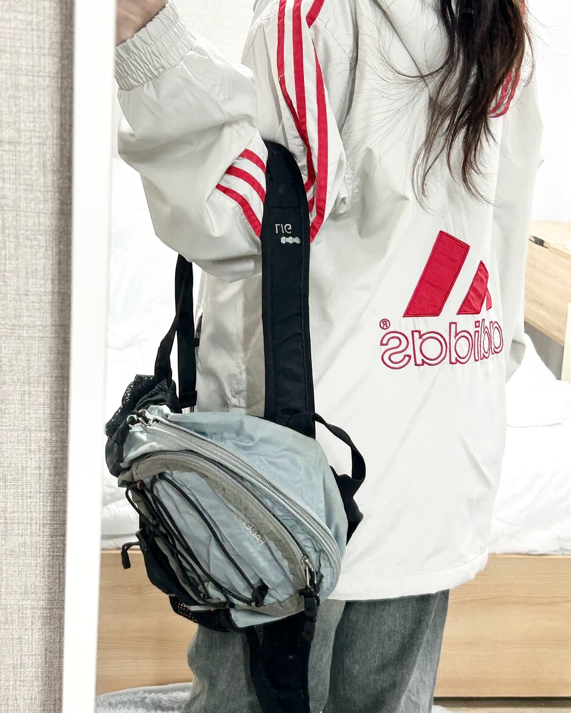 아디다스 90‘s 빅로고 삼선 누빔자켓 상품이미지2