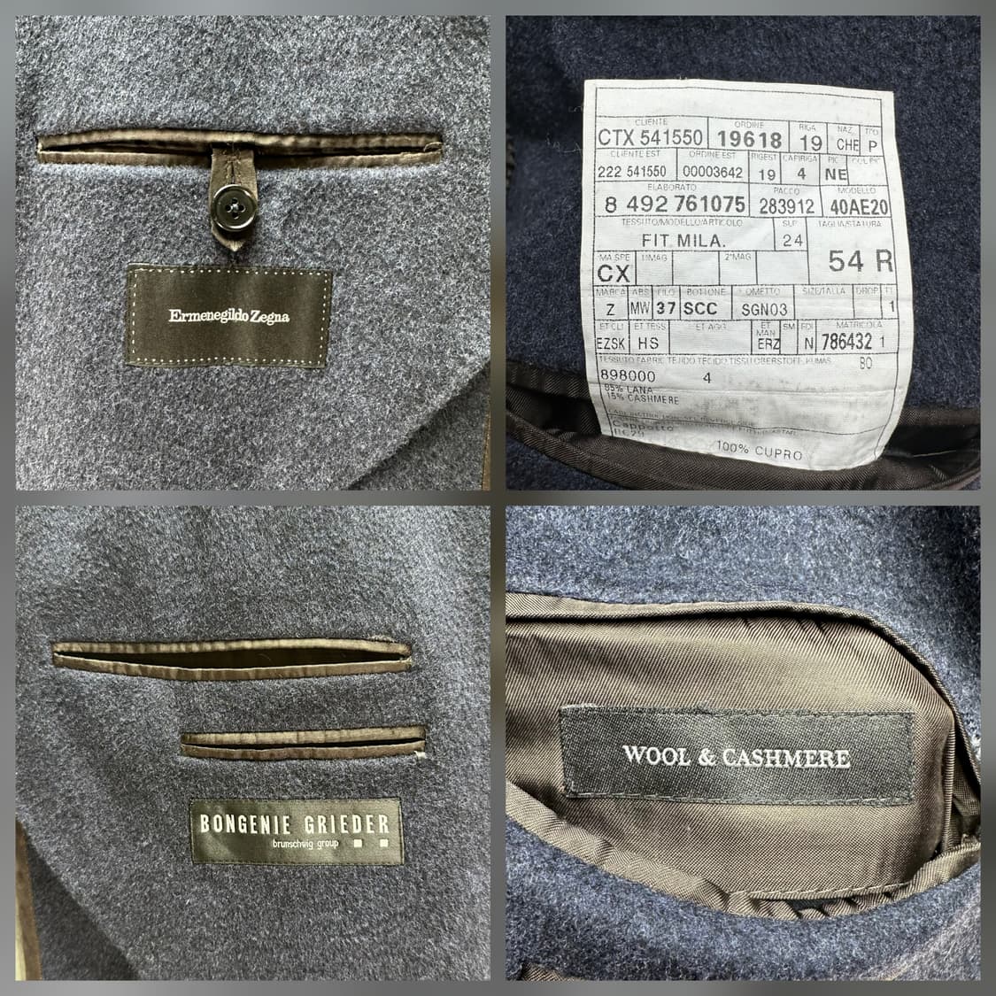 에르메네질도 제냐 울캐시미어 싱글 체스터필드 코트 54R(105~110) 상품이미지7