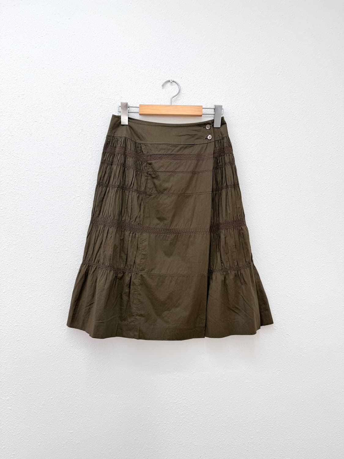 빈티지 Trussardi 브라운 미디 랩 스커트 상품이미지1