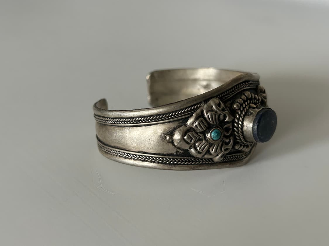 인도 빈티지 원석 메탈 뱅글 상품이미지2