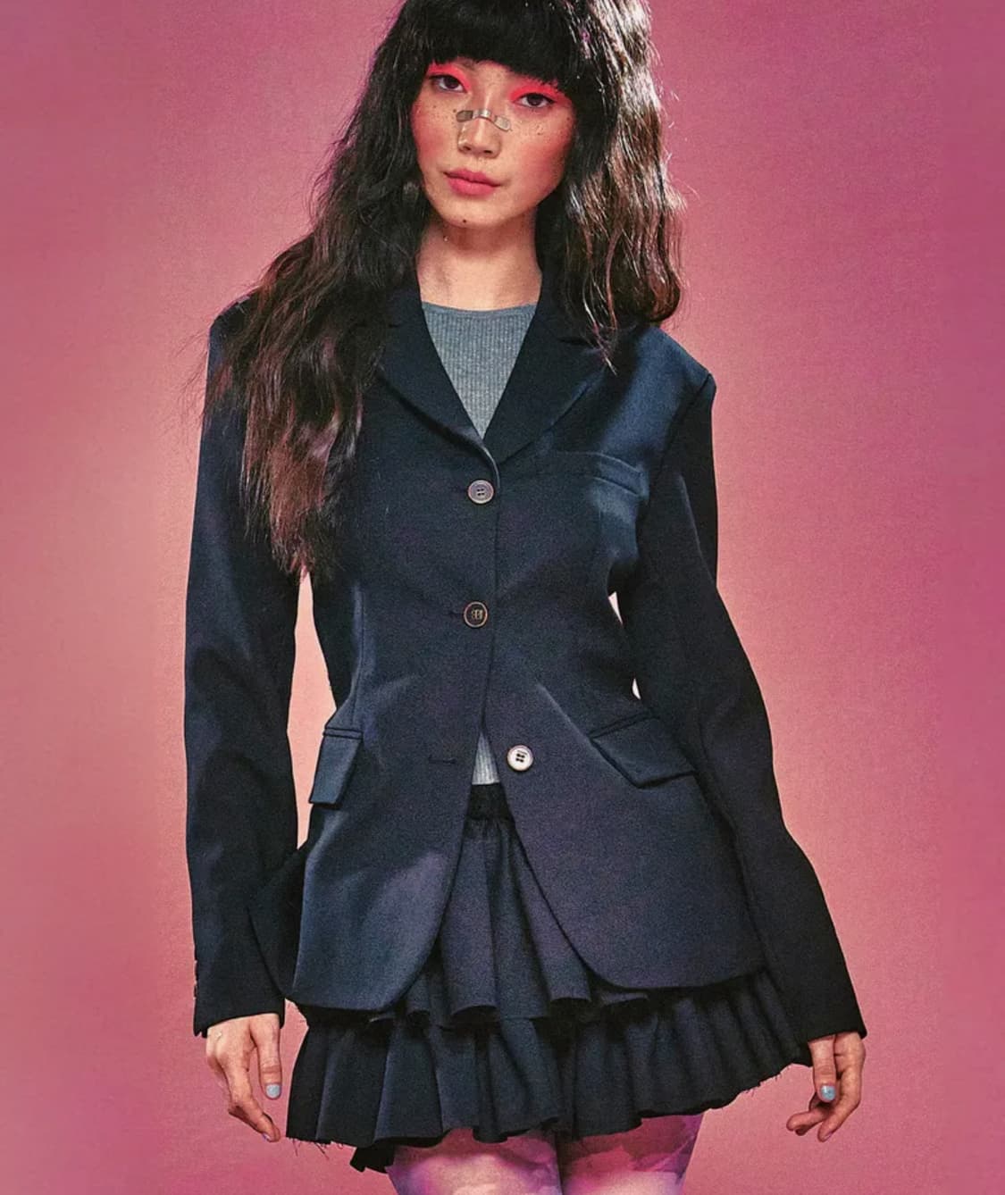 유희 YOUHEE SLIM FIT BLAZER BLACK 상품이미지1