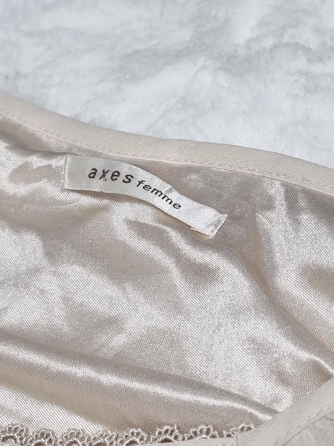 axes femme 엑시즈팜 아이보리 비즈 장식 블라우스 미니 원피스 상품이미지3