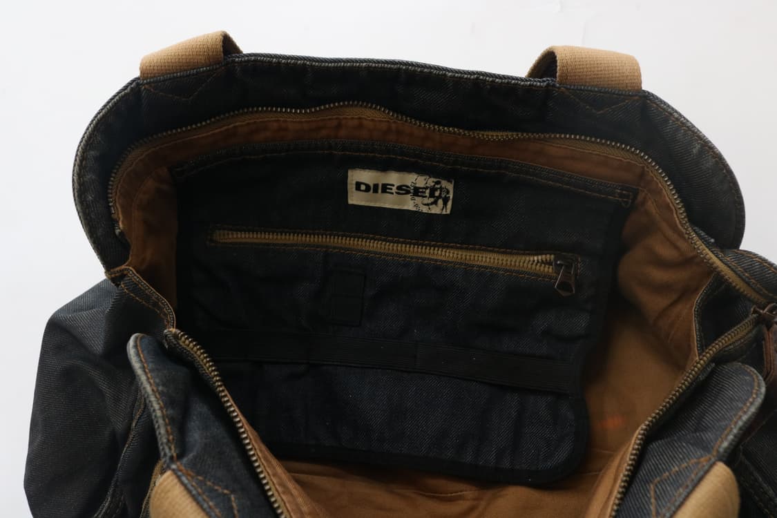 DIESEL 디젤 빈티지 데님 래더 핸들 토트백 상품이미지8
