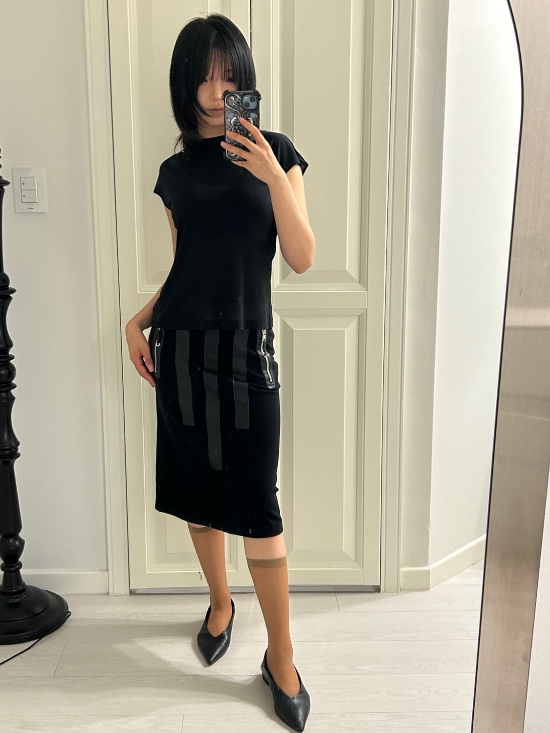 Black Sheer Blouse (pinore) / 빈티지 블라우스 상품이미지2