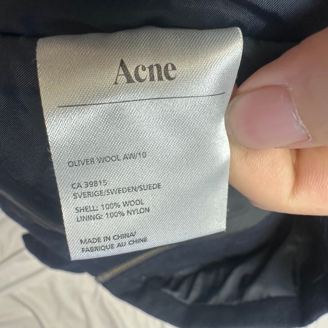 아크네 스튜디오 네이비 울라이더자켓 100 상품이미지5