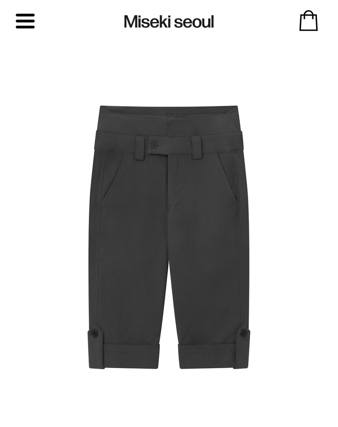 미세키서울Rolled button capri pants CHARCOAL 상품이미지1
