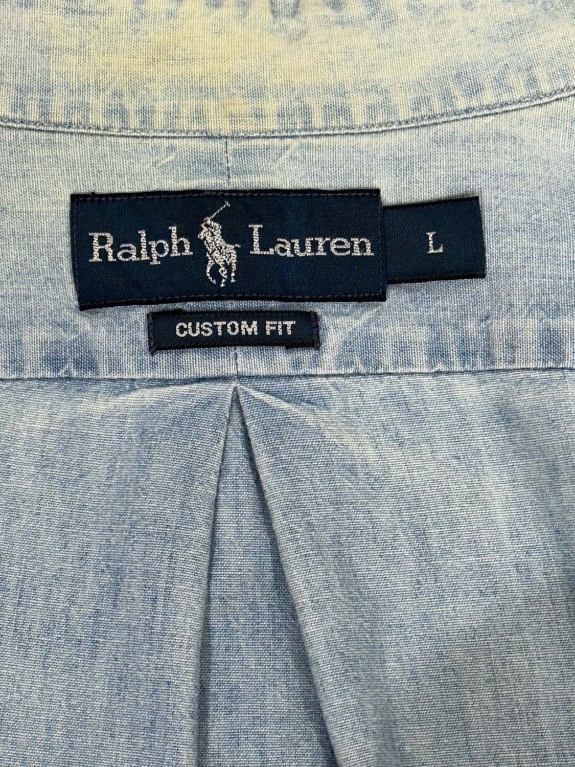 폴로 랄프 로렌 데님 커스텀핏 청 셔츠 L 상품이미지7