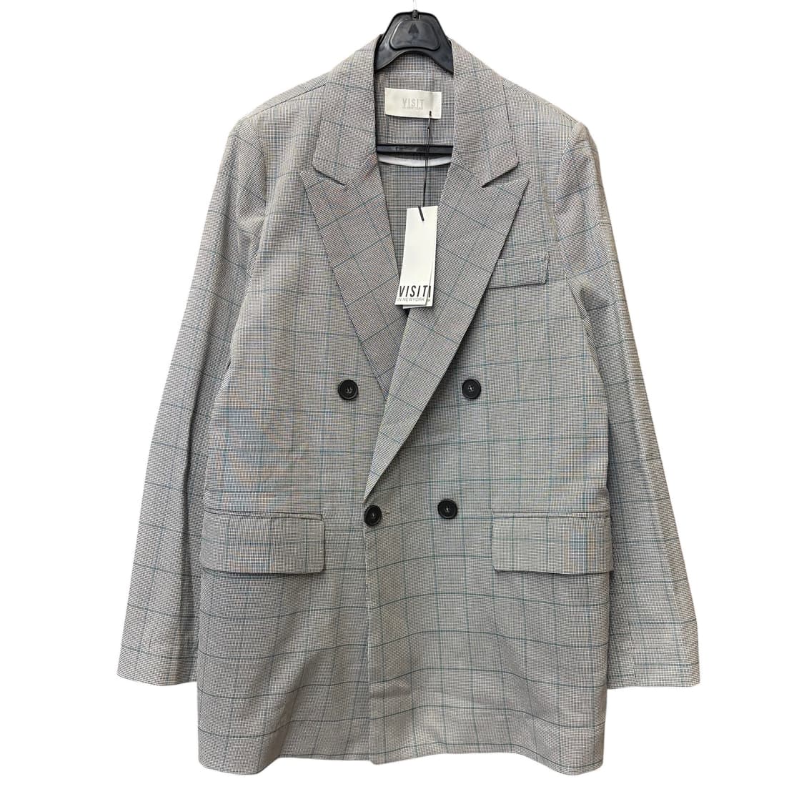 VISIT 체크 더블 블레이저 자켓 상품이미지2