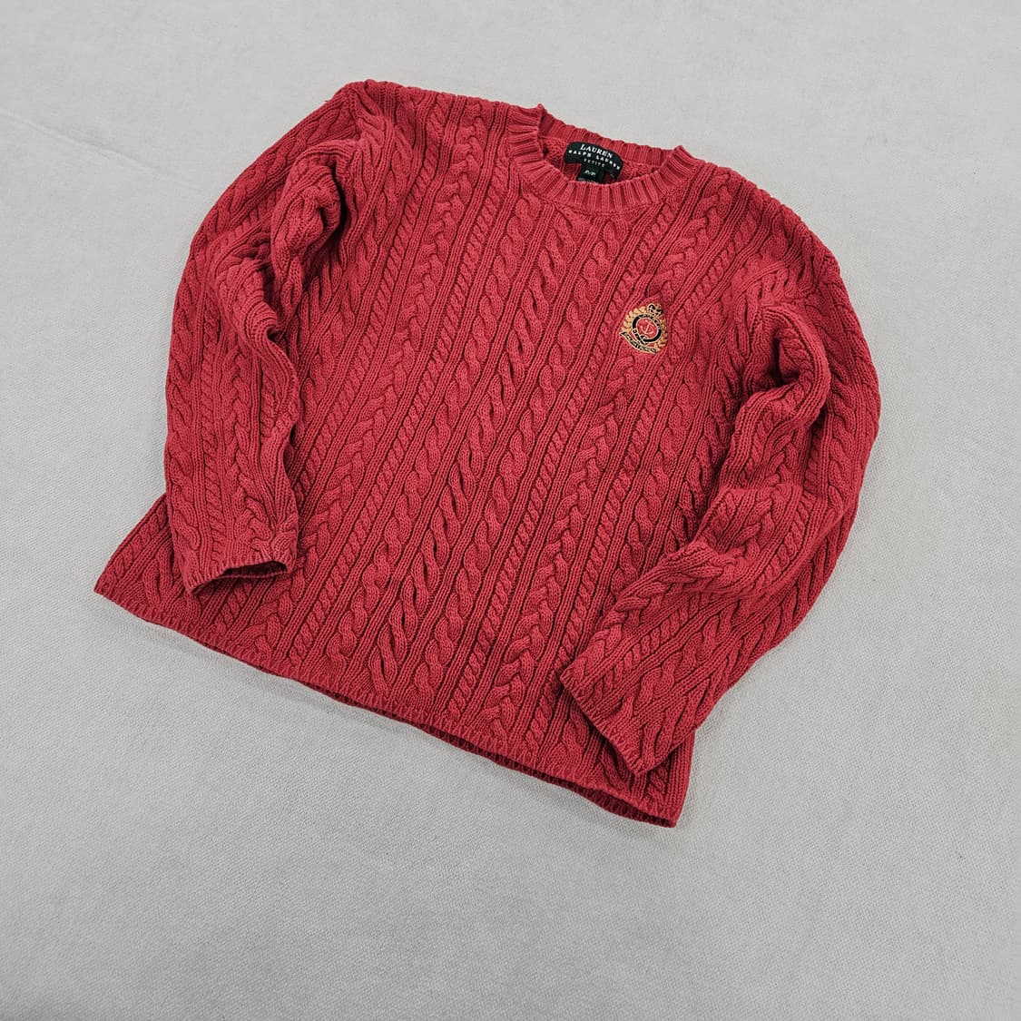 [P/P] 로렌 랄프로렌 여성 레드 꽈배기 니트 스웨터 0115YH1 상품이미지1